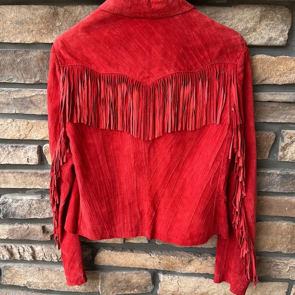 Vintage Leather Fringe Jacket M - Picture 5 of 10